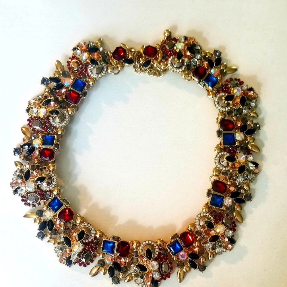 Multi Color Rhinestone Statement W/Geometric Shap… - image 2